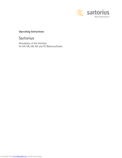 Sartorius GD Operating Instructions Manual
