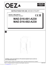 OEZ MAE-D16-002-A230 Instructions For Use Manual
