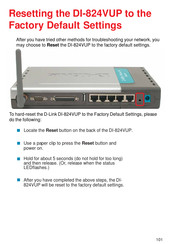 D-Link Wireless VPN Router DI-824VUP Factory Default Settings