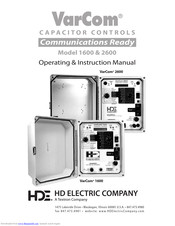 HD Electric VarCom 1600 Operating Instructions Manual