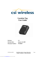 CSI Wireless Location Tag User Manual