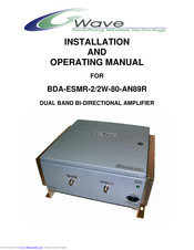 Wave BDA-ESMR-2/2W-80-AN89R Installation And Operating Manual