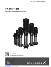 Grundfos CR 255 Installation And Operating Instructions Manual