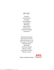 AEG Electrolux ESF 103.1 Operating Instructions Manual