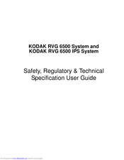 Kodak RVG 6500 Safety, Regulatory & Technical Specification User Manual