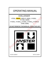 Hyster CHALLENGER H70XL Operating Manual