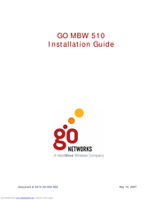GO Networks MBW 510 Installation Manual