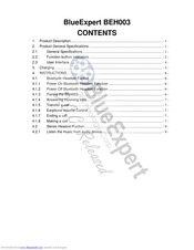 BlueExpert BEH003 Manual