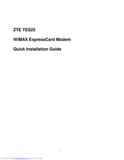 ZTE TES25 Quick Installation Manual