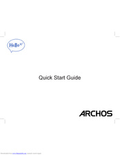 Archos Hello 10 Quick Start Manual