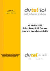 DVTEL ioi HD CB-5222 User And Installation Manual