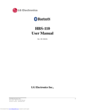 LG HBS-110 User Manual