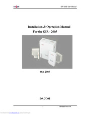 Dacom GIR-2005 Installation & Operation Manual