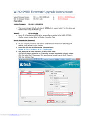 Aztech WIPC409HD Firmware Upgrade Instructions