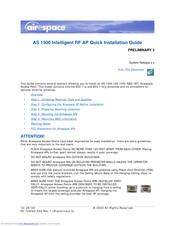 Airespace AS 1500 Quick Installation Manual