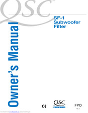 QSC SF-1 Owner's Manual