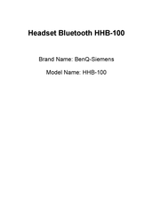 BENQ-SIEMENS HHB-100 User Manual