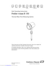 Endress+Hauser Proline t-mass B 150 Brief Operating Instructions