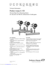 Endress+Hauser Proline t-mass A 150 Technical Information