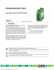 Phoenix Contact PSI-MOS-RS232/FO 850 T Datasheet