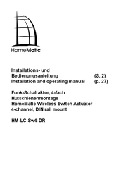 eQ-3 Homematic HM-LC-Sw4-DR Installation And Operating Manual