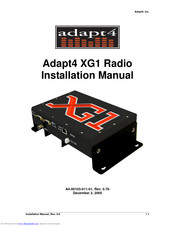 Adapt4 XG1 Installation Manual