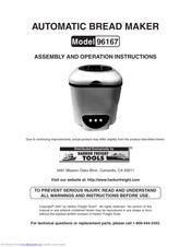 Harbor Freight Tools 96167 Assembly And Operation Instructions Manual