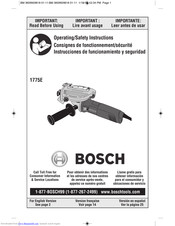 Bosch 1775E Operating/Safety Instructions Manual