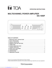 Toa DA-1000F Operating Instructions Manual