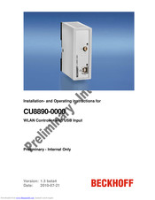 Beckhoff CU8890-0000 Installation And Operating Instructions Manual