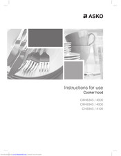 Asko CI4934S/4100 Instructions For Use Manual