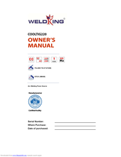 WeldKing COOLTIG220 Owner's Manual