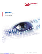 Carl Valentin Vario III 103/8 T Quick Reference Manual