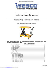 Wesco 272970 Instruction Manual