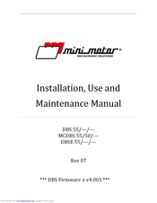 Minimotors DBS 55 Series Installation, Use And Maintenance Manual