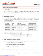Winbond Flash Memory Sample Shield User Manual