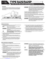 John Crane 5625P Installation, Operation & Maintenance Instructions Manual