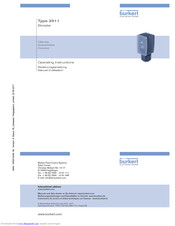 Burkert 2511 Operating Instructions Manual