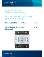 eQ-3 Homematic IP Wired Installation Instructions And Operation Manual