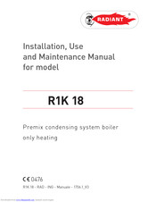 Radiant R1K 18 Instructions For Installation, Use And Maintenance Manual