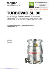 Oerlikon TURBOVAC SL 80 Operating Instructions Manual