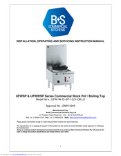 B+S UFWWSP Series Installation, Operating And Servicing Instruction Manual