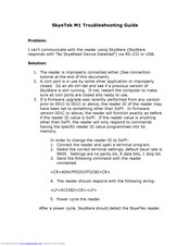 Skyetek SKYEMODULE M1 Troubleshooting Manual