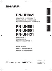 Sharp PN-UH861 Setup Manual