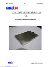 AWID SENTINEL-SENSE MPR-1510 Installation & Operation Manual