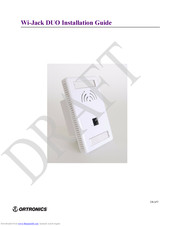 Ortronics Wi-Jack DUO Installation Manual