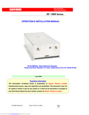 Shyam SBR Series Operation & Installation Manual