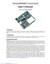 MikroTik RouterBOARD Crossroads User Manual