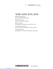 Sartorius stedim 16316 Directions For Use Manual