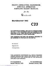 Beechcraft C23 SUNDOWNER 180 Pilot Operating Handbook